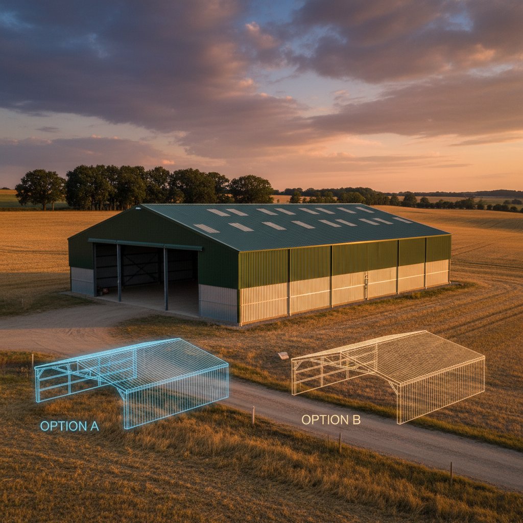 Lantbrukshall 12×30 m: så väljer du