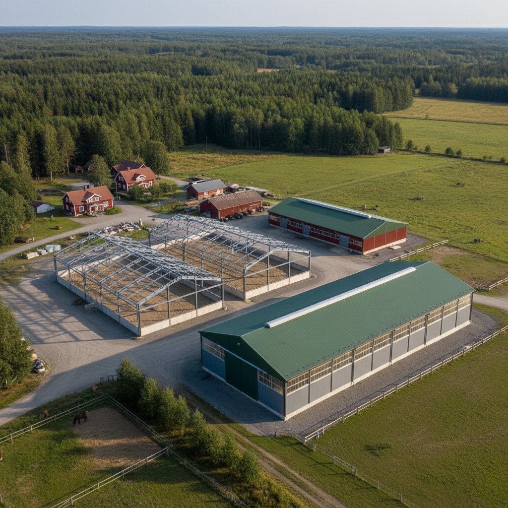 Optimala stålhallen för svenskt lantbruk 2026: Välj rätt bredd för din gård